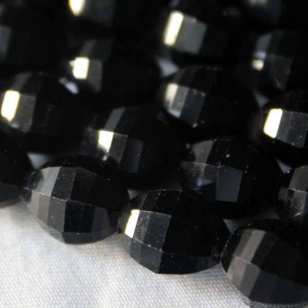 Glass Crystal Faceted 8x10mm Jet Rice - 8 Inch Strand