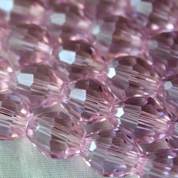 Glass Crystal Faceted 8x10mm Rosaline Rice - 8 Inch Strand
