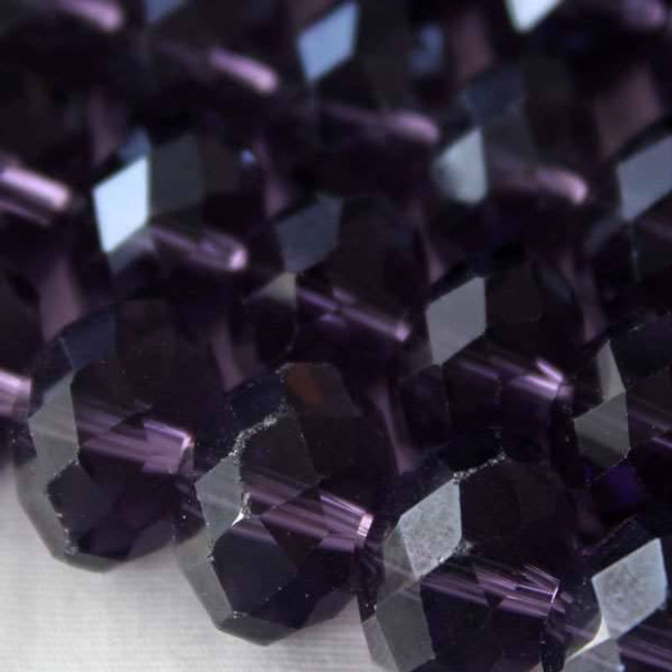 Crystal Faceted 8x12mm Lilac Rondelle