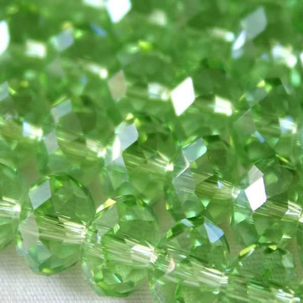 Crystal 6x8mm Chrysolite Faceted Rondelles