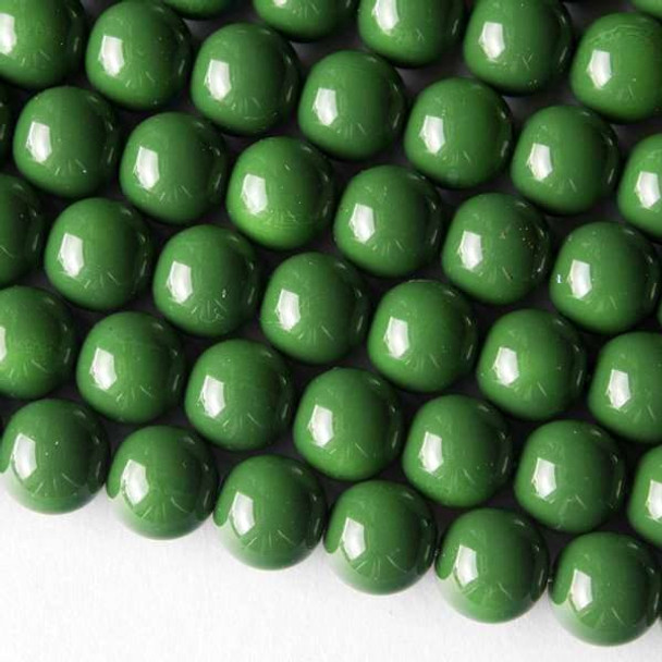 Glass 10mm Green Round - 16 inch strand