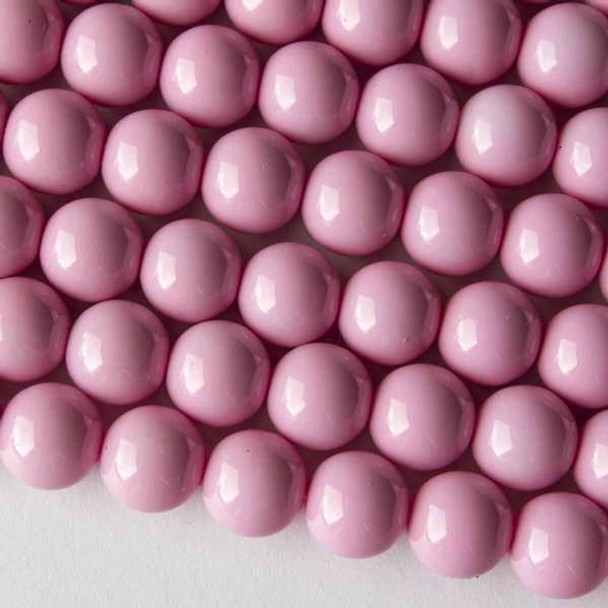 Glass 10mm Pink Round - 16 inch strand