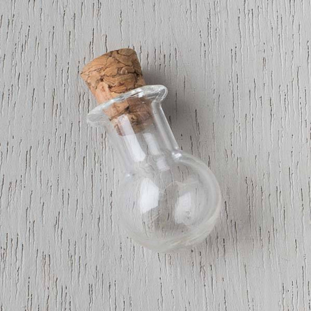 14x22mm Vase Shaped Glass Bottle with Cork Stopper