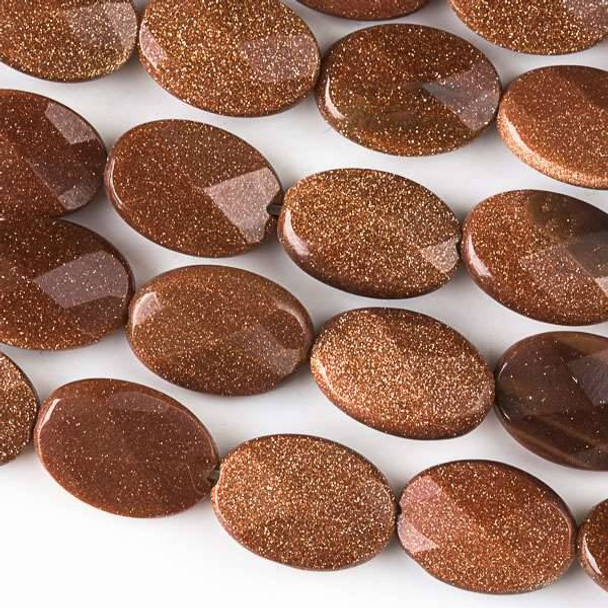 Goldstone 10x14mm Faceted Oval Beads - approx. 8 inch strand, Set B