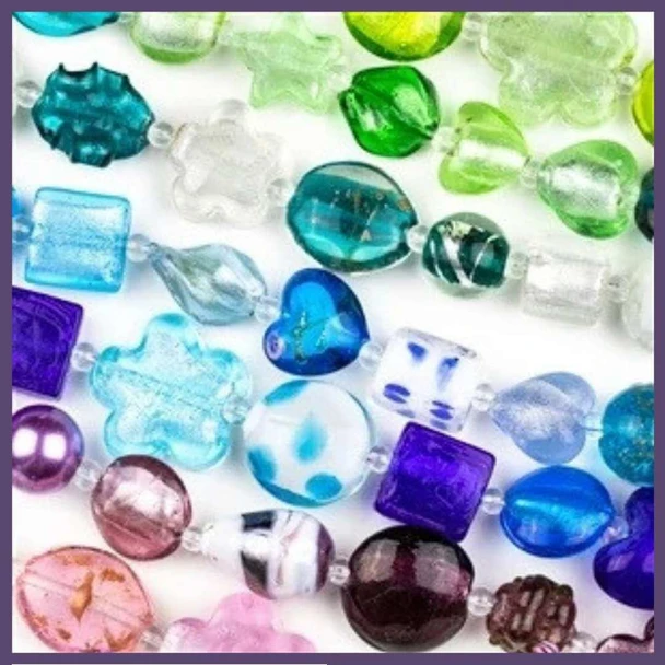 Cherry Tree Beads Mixed Handmade Lampwork Glass Strand