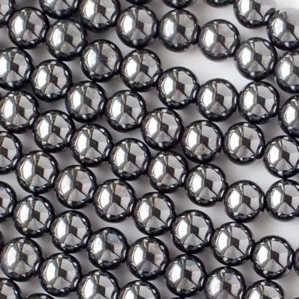 Cherry Tree Beads Magnetic Hematite 10mm Round Beads with a 2mm Large Hole - 16 inch strand 