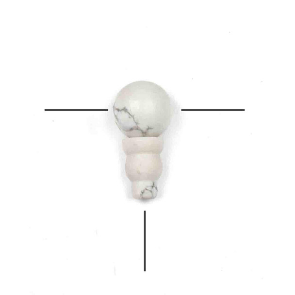 Cherry Tree Beads Howlite 10mm Guru Bead with 7x10mm Tower  - 1 piece 