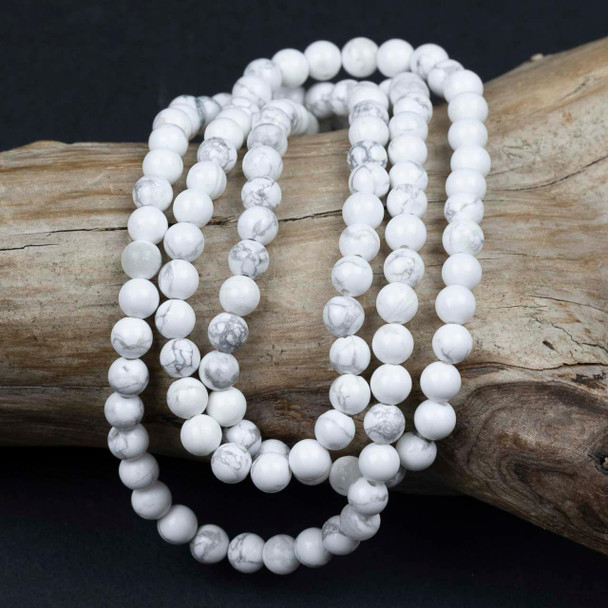Cherry Tree Beads Howlite 6mm Mala Round Beads - 115 beads per strand