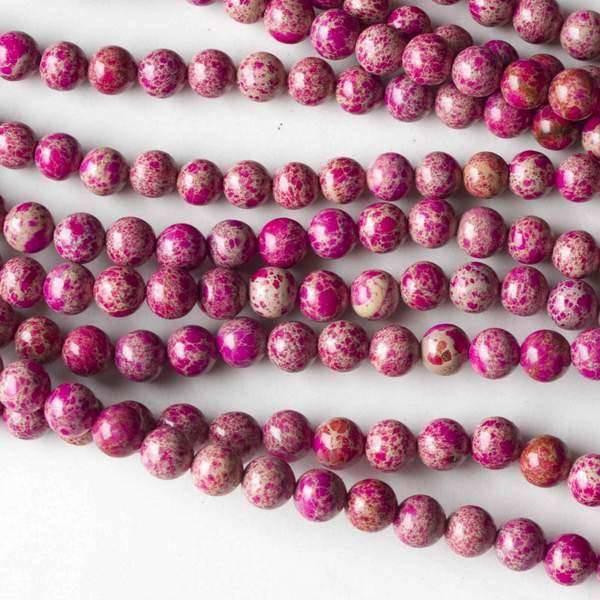 Cherry Tree Beads Dyed Pink Impression Jasper 4mm Round 
