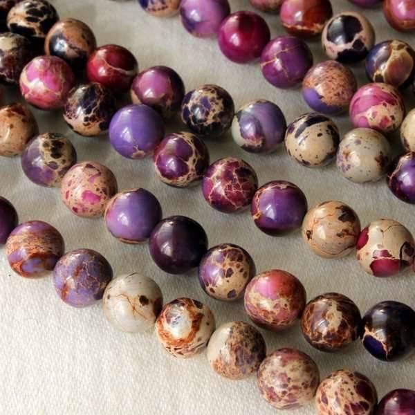 Cherry Tree Beads Dyed Purple Impression Jasper 6mm Round 