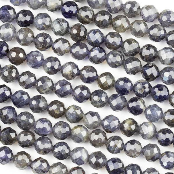 Iolite 7mm Faceted Round Beads - 15 inch strand