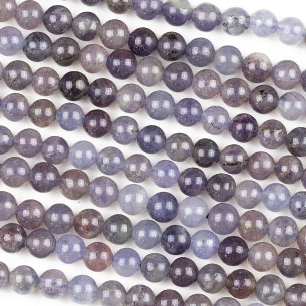 Iolite 6mm Round Beads - 8 inch strand
