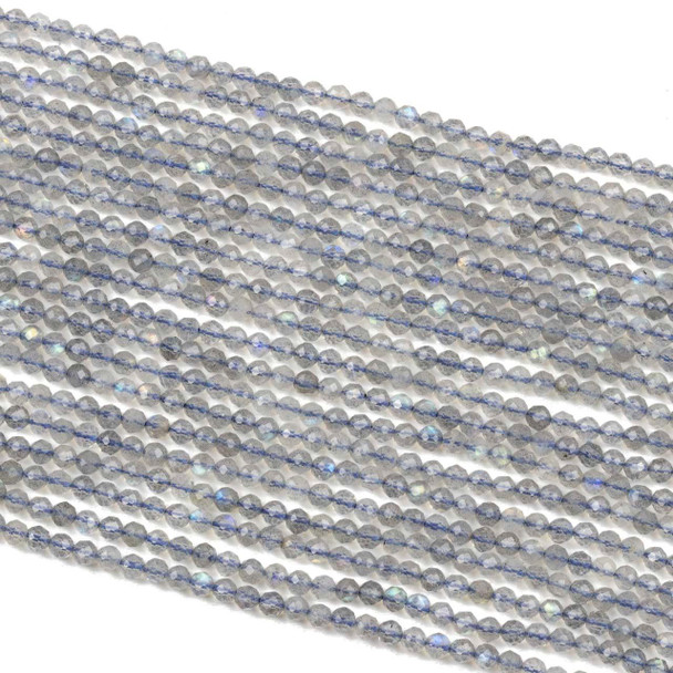 Cherry Tree Beads Blue Labradorite 3mm Faceted Round Beads - 15 inch strand 