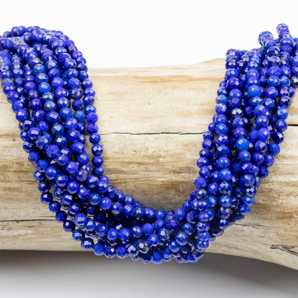 Cherry Tree Beads Lapis 3mm Faceted Round Beads - 15 inch strand 