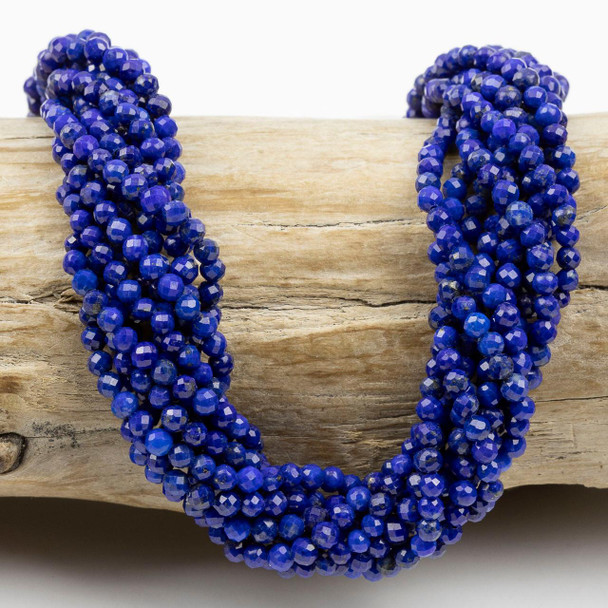Cherry Tree Beads Lapis 3mm Faceted Round Beads - 15 inch strand 