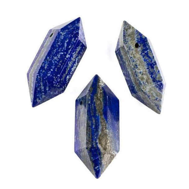 Cherry Tree Beads Lapis 27x70mm Extra Large Hexagonal Double Terminated Point Pendant - 1 per bag 