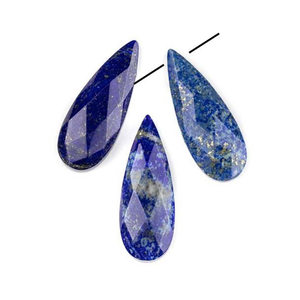 Lapis 15x37mm Top Side Drilled Faceted Teardrop Pendant - 1 per bag