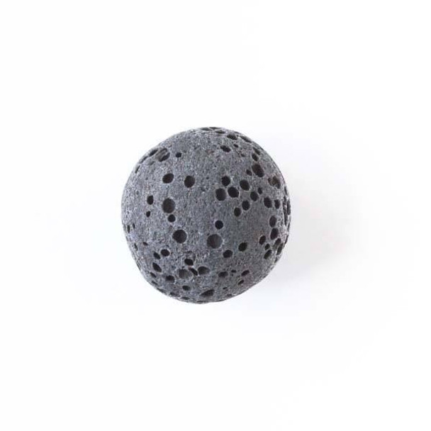 Cherry Tree Beads Lava Rock 12mm Dark Gray Round Essential Oil Diffusers - 3 per bag 
