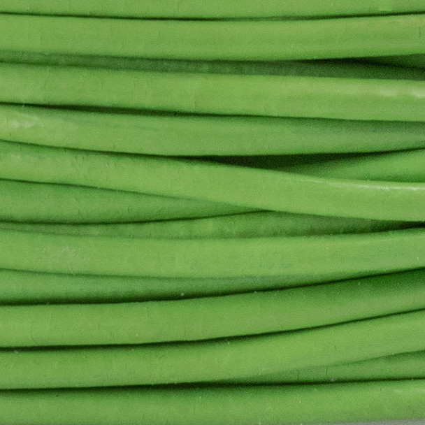 2mm Peridot Green Leather Cord - 1 yard