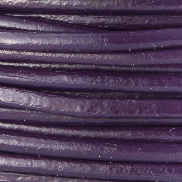 2mm Purple Plum Leather Cord - 25 meter spool