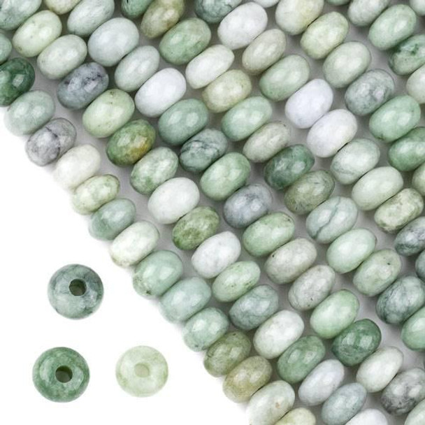 Cherry Tree Beads Large Hole Burma Jade 5x8mm Rondelle Beads with 2.5mm Drilled Hole - approx. 8 inch strand 
