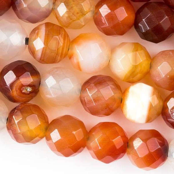 Cherry Tree Beads Faceted Large Hole Multicolor Carnelian 12mm Round with a 2.5mm Drilled Hole - approx. 8 inch strand 
