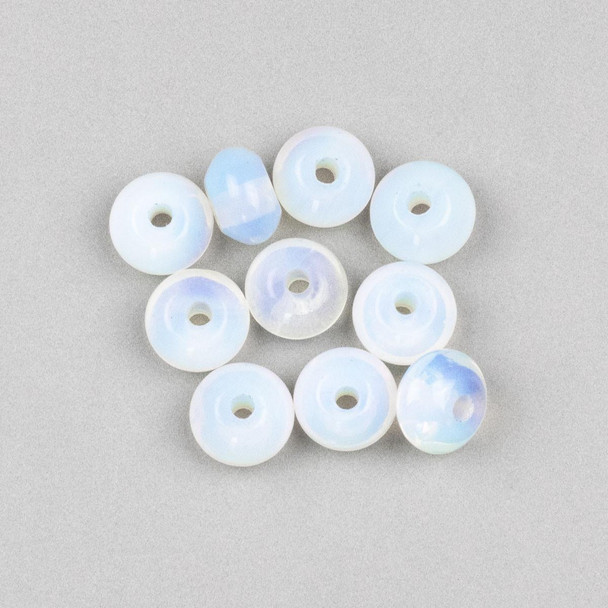 Cherry Tree Beads Large Hole Synthetic Opalite 8x12mm Rondelle Beads with 2.5mm Drilled Hole - 10 per bag