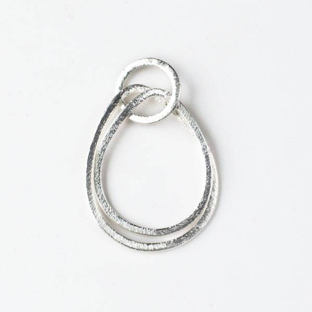 14mm Silver over Copper Hammered Hoop Link with 28x36mm and 25x31mm Teardrop Links - 2 per bag