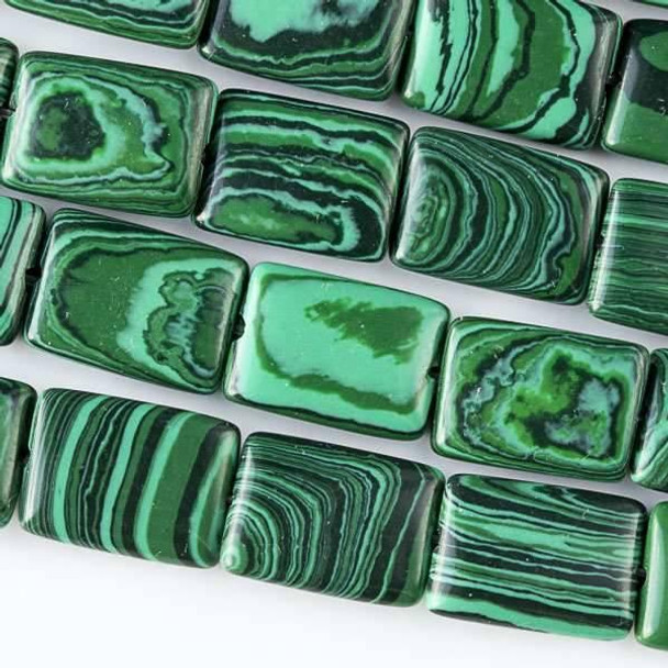 Cherry Tree Beads Synthetic Malachite 10x14mm Rectangle Beads - approx. 8 inch strand, Set A 