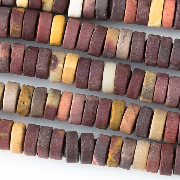 Matte Mookaite 3x8mm Heishi Beads - 16 inch strand