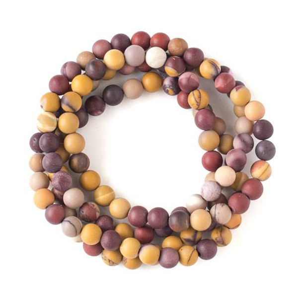 Matte Mookaite 8mm Mala Round Beads - 36 inch strand