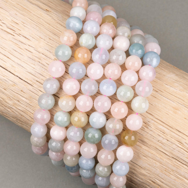 Cherry Tree Beads Morganite 8mm Round Beads - 15 inch strand 