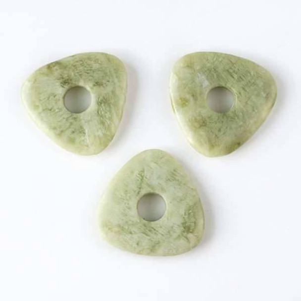 Cherry Tree Beads Opaque New Jade 40mm Triangle Donut Pendant  Cherry Tree Beads Opaque New Jade 40mm Triangle Donut Pendant