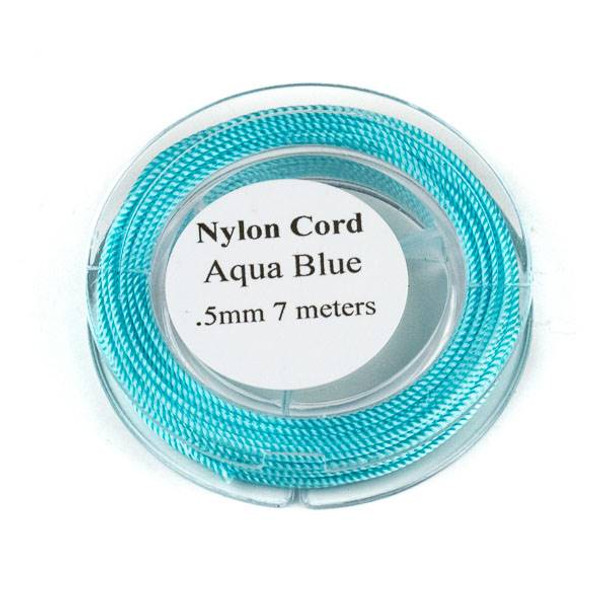 Nylon Cord - Aqua Blue, .5mm, 7 meter spool