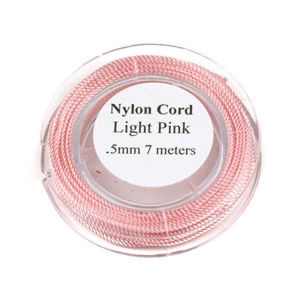 Nylon Cord - Light Pink, .5mm, 7 meter spool