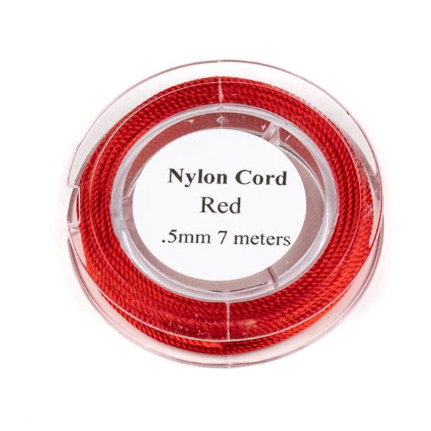 Nylon Cord - Red, .5mm, 7 meter spool