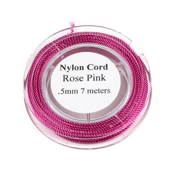 Nylon Cord - Rose Pink, .5mm, 7 meter spool