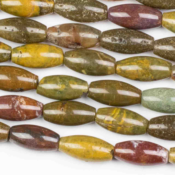 Ocean Jasper 7x14mm Rice Beads - approx. 8 inch strand, Set A