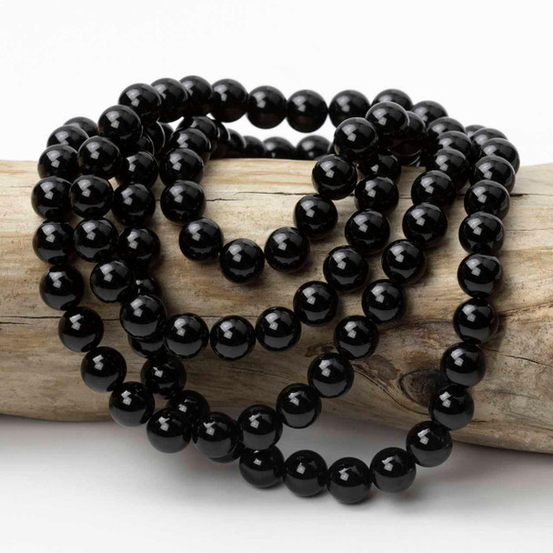Cherry Tree Beads Onyx 8mm Mala Round Beads - 115 beads per strand 