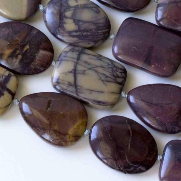 Cherry Tree Beads Purple Cherry Creek Jasper 18x25mm Alternating and Knotted Ovals, Teardrops, and Rectangles 