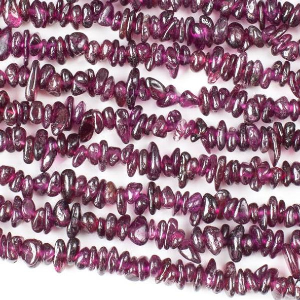 Purple Garnet Grade "AA" 6-10mm Chip Beads from Uraguay - 16 inch strand