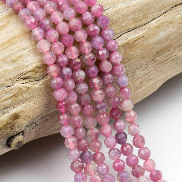 Cherry Tree Beads Pink Tourmaline 4mm Faceted Round Beads - 15 inch strand 