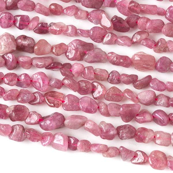 Pink Tourmaline Quartz approximately 6x8mm Pebble Beads - 16 inch strand