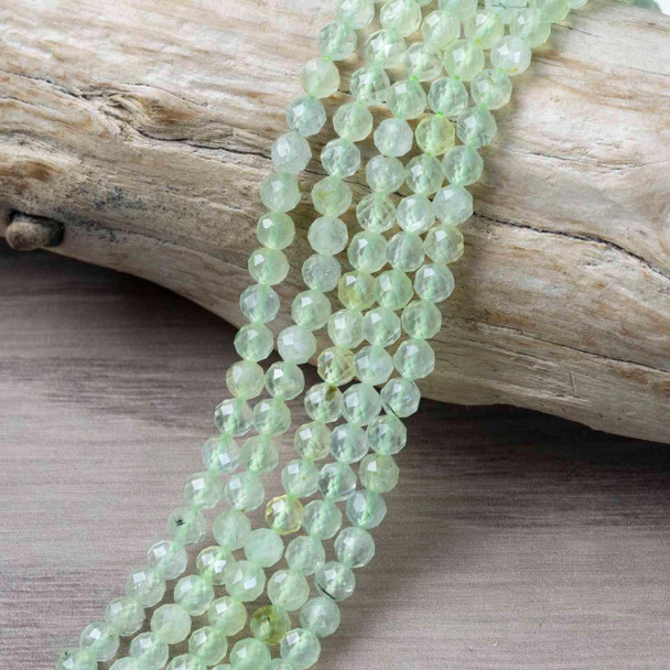Cherry Tree Beads Prehnite 4mm Faceted Round Beads - 15 inch strand 