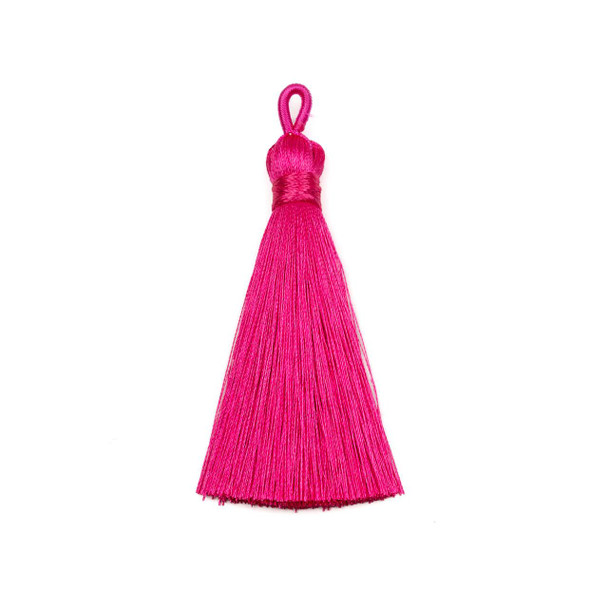 Cherry Tree Beads Pink 3" Silky Thread Tassels - 2 per bag 
