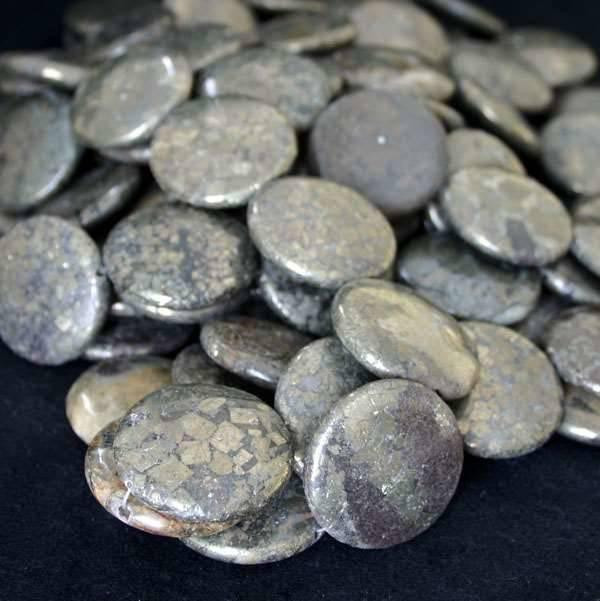 Cherry Tree Beads Pyrite 35mm Coin 