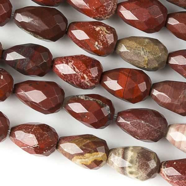 Cherry Tree Beads Rainbow Jasper 8x12mm Faceted Rounded Teardrop Beads - approx. 8 inch strand, Set B 