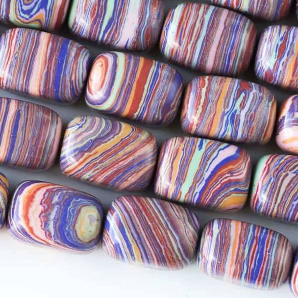 Rainbow Synthetic 10x14mm Nugget Beads - approx. 8 inch strand, Set A