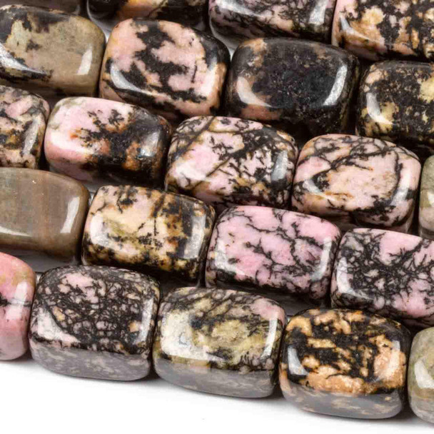 Cherry Tree Beads Rhodonite with Matrix 10x14mm Nugget Beads - approx. 8 inch strand, Set A 