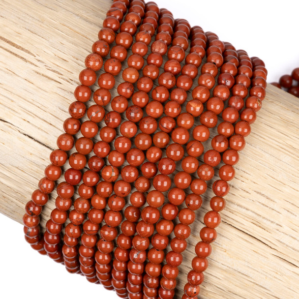 Cherry Tree Beads Red Jasper 4mm Round Beads - 15.5 inch strand
